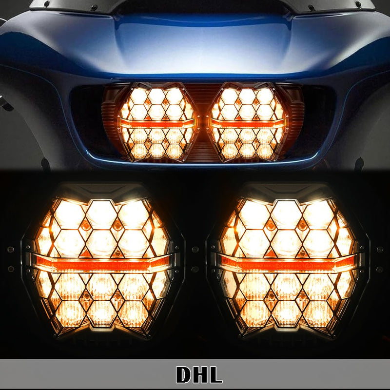 Dual LED Headlight for Harley Road Glide 2015-2024 High/Low Beam DRL Projector