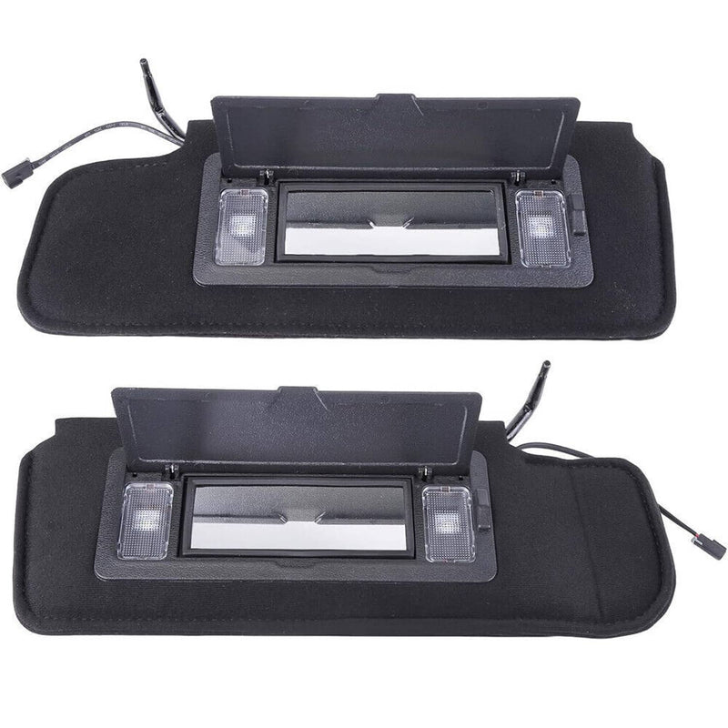 2Pcs Sun Visors with Vanity Mirror LED Light for Chevy Corvette C4 1984-1996 5.7