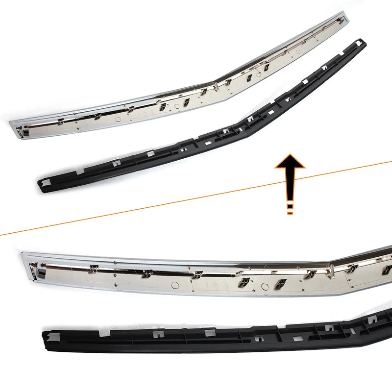 DURAFORCE For Cadillac Escalade 2015-2020 Hood Molding Trim+Front Grille w/Sensor Hole