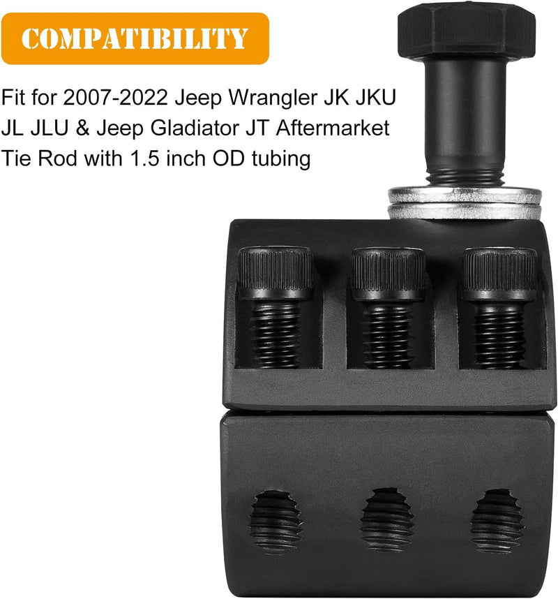 Steering Stabilizer Tie Rod Clamp Relocation Kit for Jeep JK JL 1-1/2in OD Tube