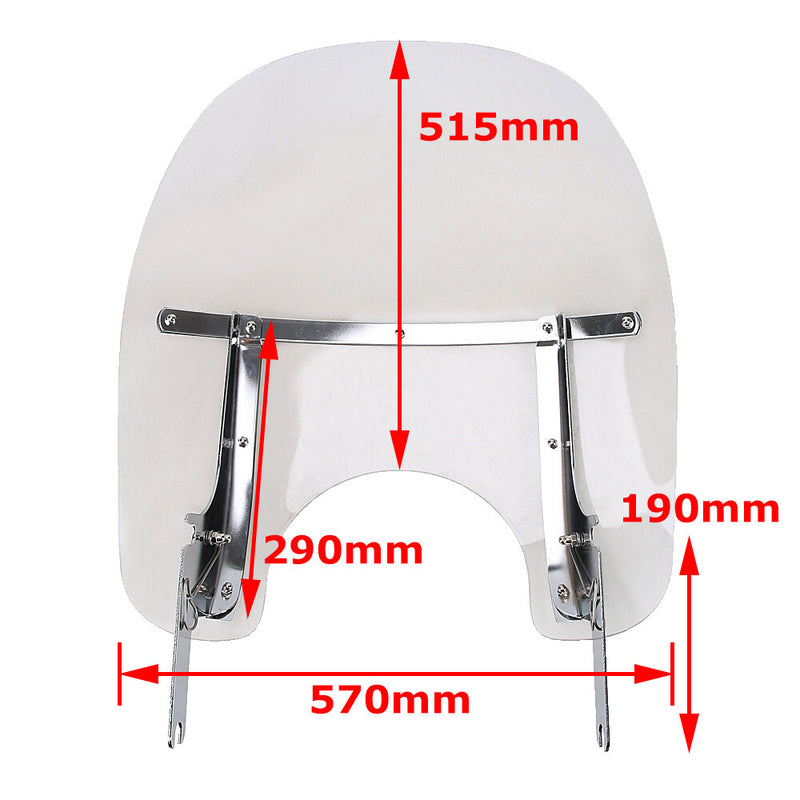 Detachable Clear Windshield with Bracket for Harley Touring Road King 94-24