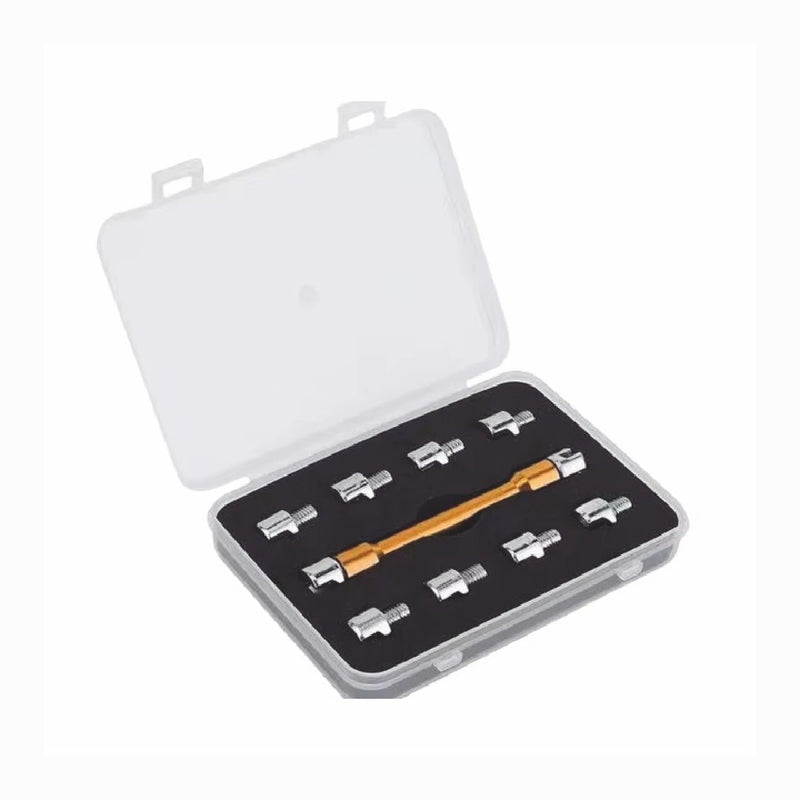 Universal Motorcycle Wheel Spoke Wrench CNC Kit Repair Tool Gold Tone 5.0-6.8