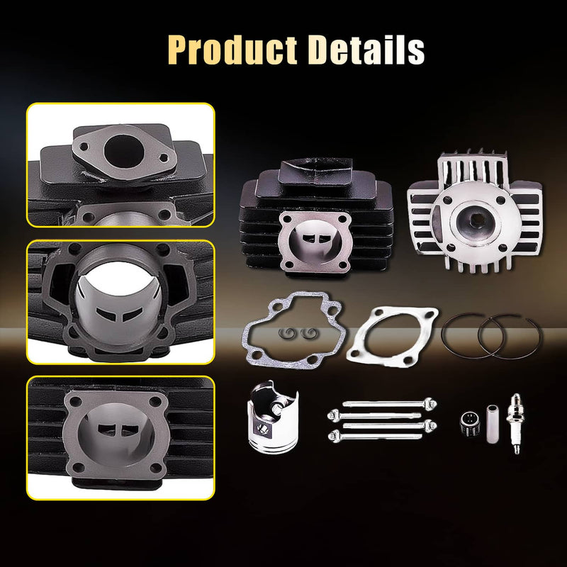 60CC Big Bore Cylinder Piston Gasket Head Top End Set for Yamaha PW50 1981-2009