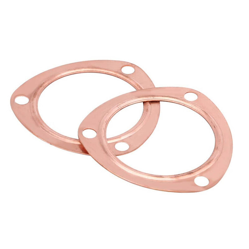3" Copper Header Exhaust Collector Gaskets Flanges 3 Bolt Universal Set of 3