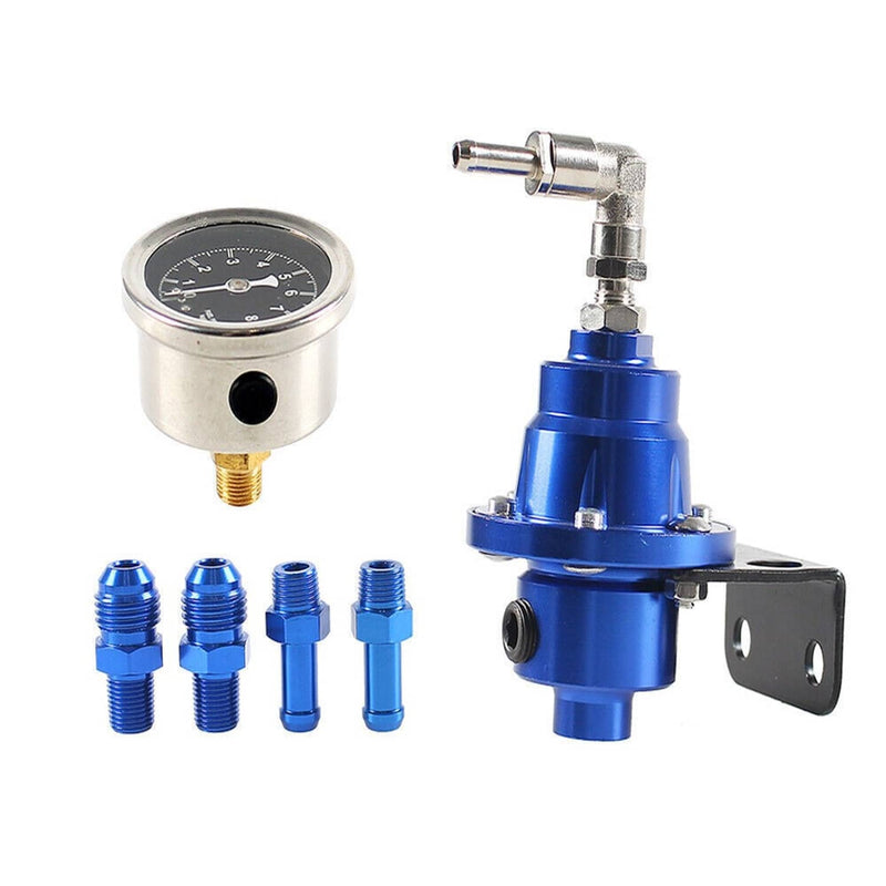 Universal 160psi Adjustable Fuel Pressure Regulator Kit with Oil Gauge