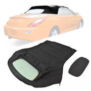 DURAFORCE Convertible Top Glass Window for Toyota Solara 2004-2009 08 Black Twill Vinyl