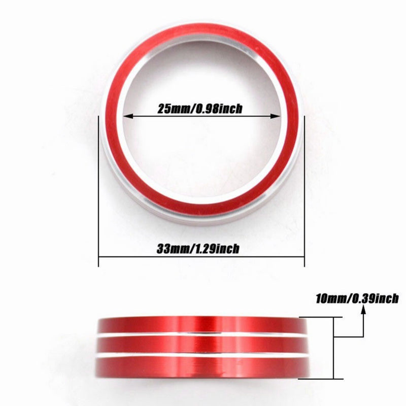 2 PCs Aluminum Center Console AC Switch Ring Cover Trim for Honda Civic 16-21