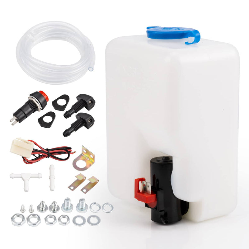 12V UTV Windshield Washer Bottle Tank Pump Wiper System Reservoir Kit for Can Am