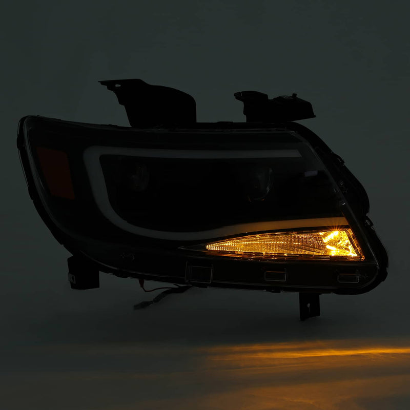 DURAFORCE Black LED DRL Dual Square Projector Headlights for Chevy Colorado 2015-2022