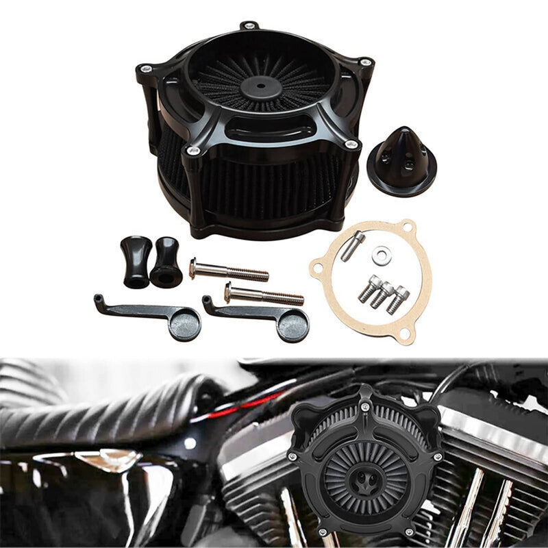 Black Air Cleaner Intake Filter for Harley Touring Road King Street Glide