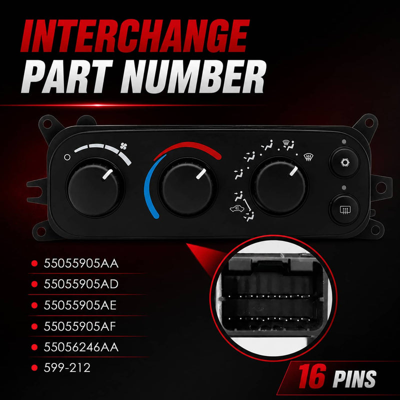 A/C Heater Climate Control Module for Dodge Ram 1500 2500 3500 02-05 599-212