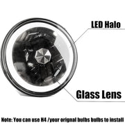 DURAFORCE For 1950-1979 VW Beetle Pair 7" Inch Round LED Headlights Halo Cold White LH RH