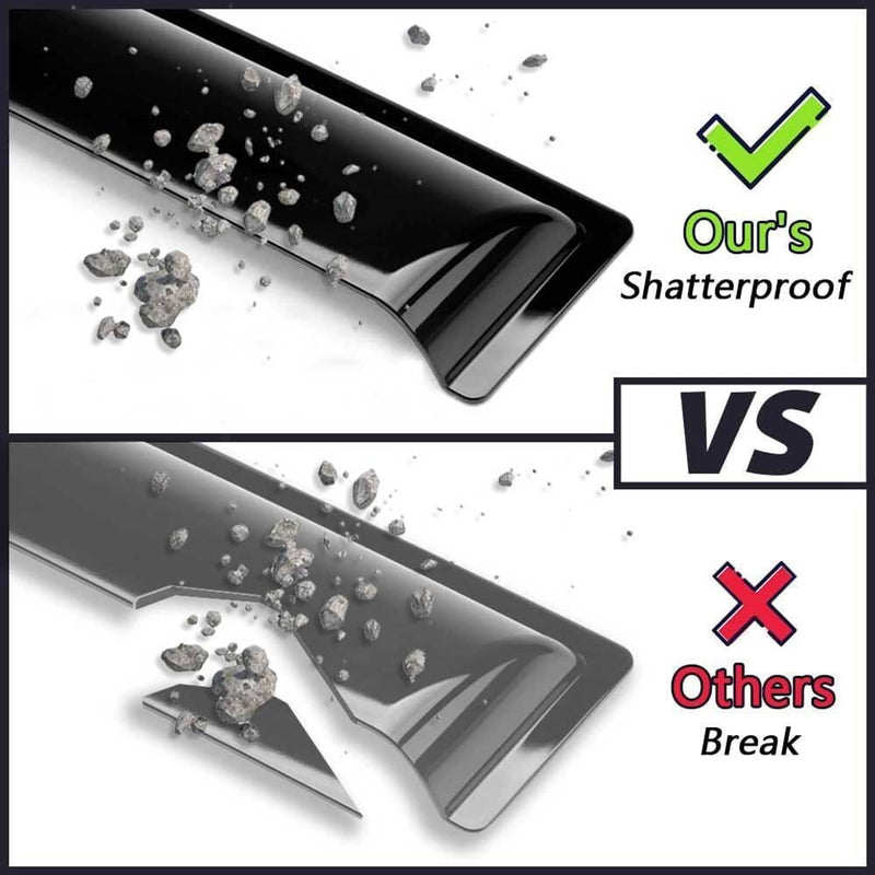 In-Channel Window Vent Visor Sun Rain Guard for Ford F-150 Super Crew 2009-2014