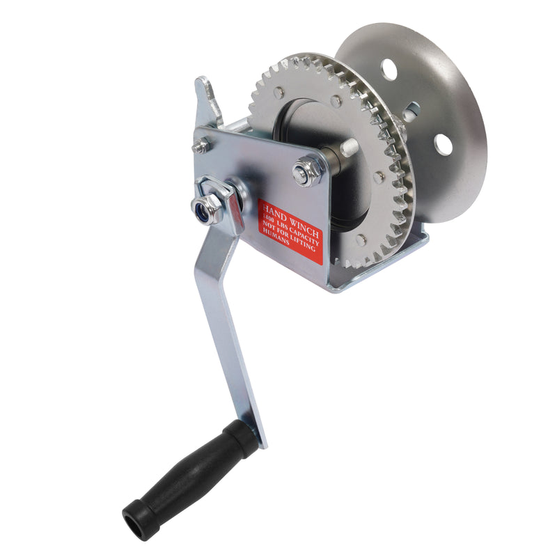 1400LBs Steel Horizontal Hand Pulling Ratchet Winch Galvanized for Boat Trailer