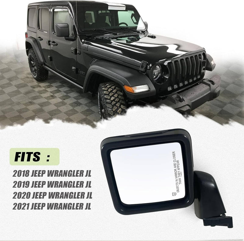 Pair Left Right Power Heated Mirror for Jeep Gladiator Wrangler JL