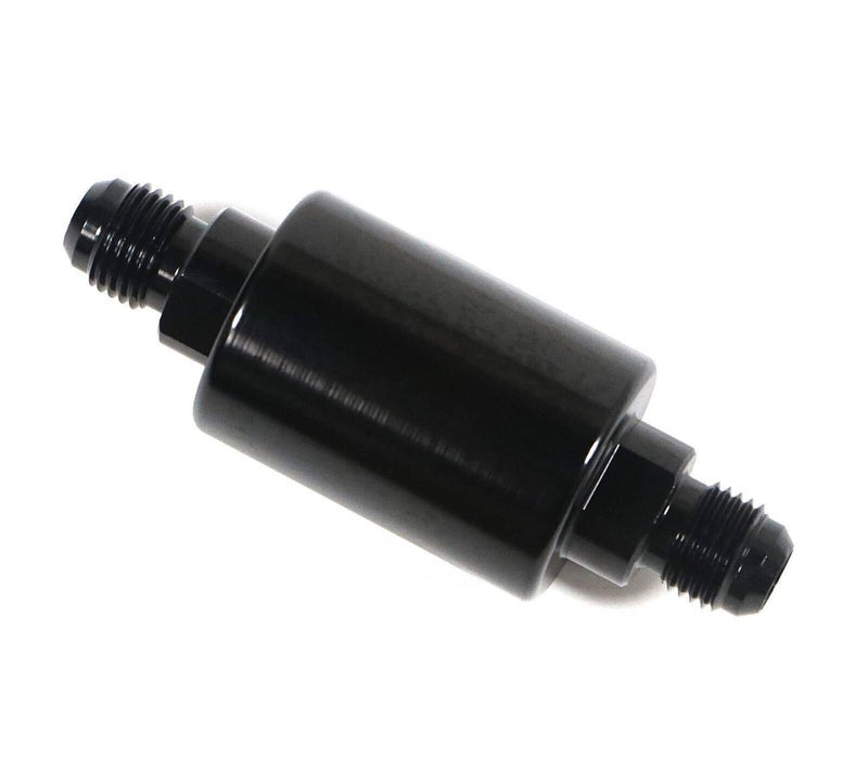 -6AN Inline Fuel Filter High Flow 100 Micron Cleanable AN6 6AN Black Universal