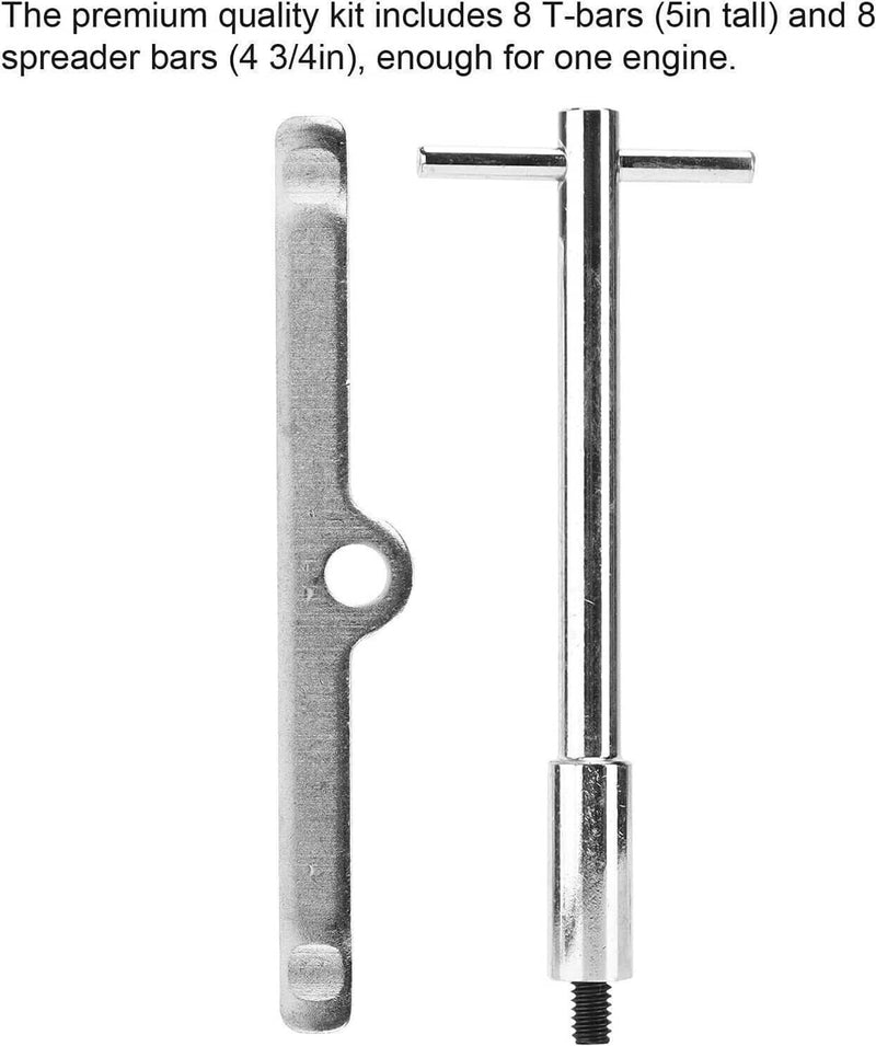 Chrome T-Bar 4-1/4" Tall Valve Cover Bolts Hold Down Kit for Chevy SBC 283-350