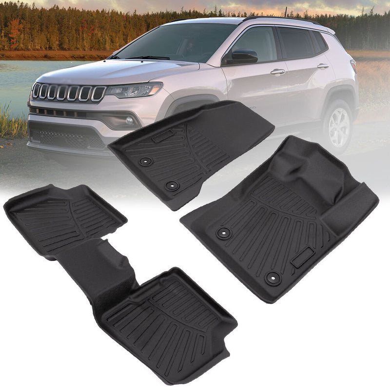 Car Floor Mats for Jeep Compass 2017-2024 2025 TPE Rubber Liners Accessories
