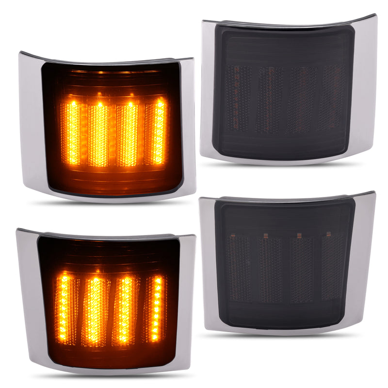 Smoke Sequential LED Corner Marker Lights for Chevy C/K 1500 2500 1994-1999 4PC