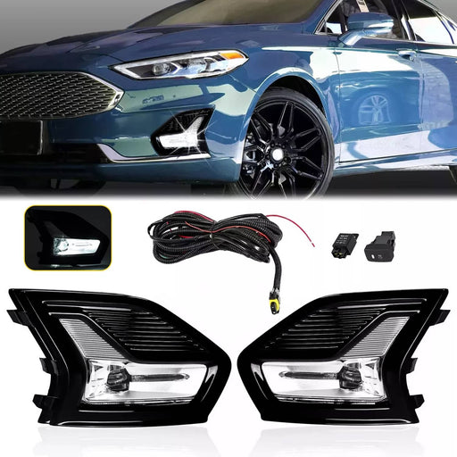 DURAFORCE LED Fog Lights With Bezel Wiring for Ford Fusion 2019-2020 Left Right