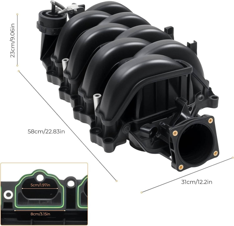 Intake Manifold w/ Gasket FL3Z-9424-J FL3Z-9424-E for Ford F150 5.0L 15-17