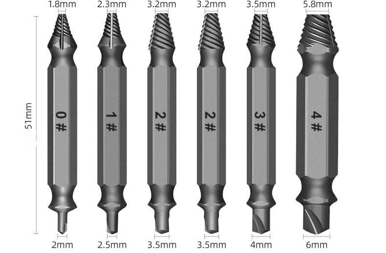 13PCS Screw Extractor Set Broken Bolt Remover S2 Steel Tool Kit for High Quality