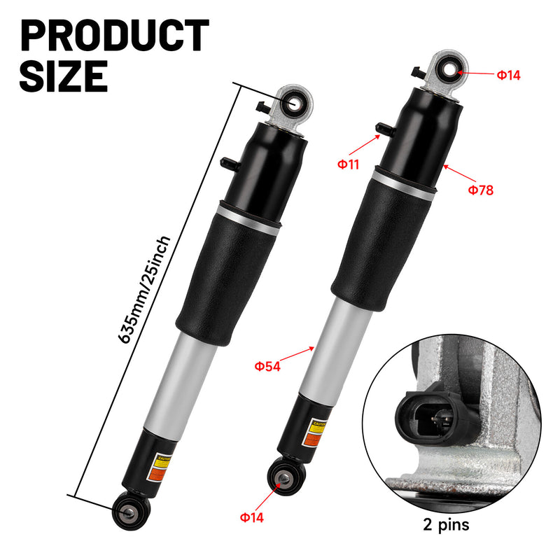 Rear Air Spring Shock Strut Pair for Chevy Cadillac Escalade GMC Yukon XL Tahoe