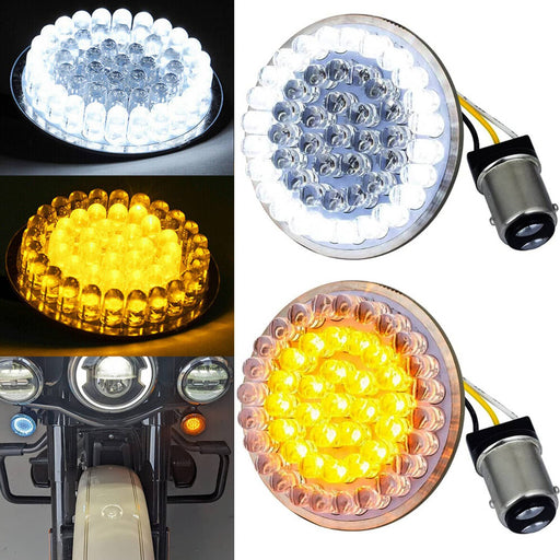 DURAFORCE Front 2" LED Turn Signal Light 1157 Bulb for Harley Touring Road Glide Limited