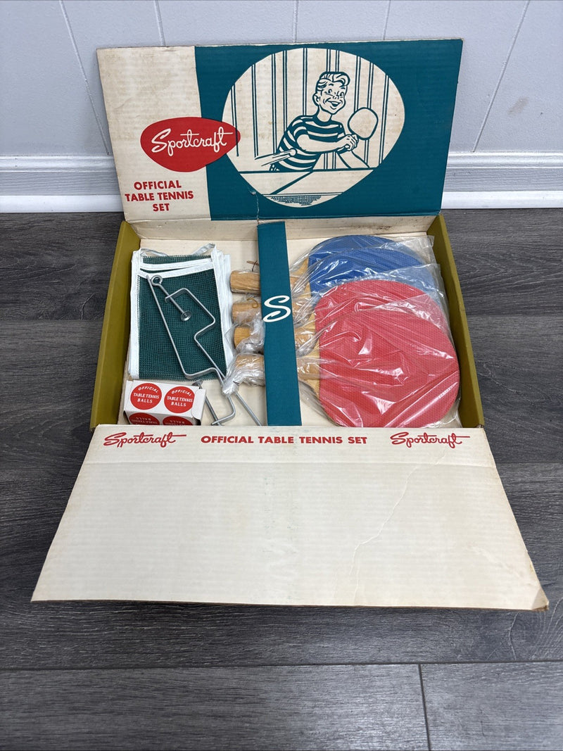 Table Tennis Ping Pong Set for Sportcraft with Net and Paddles 4 Piece