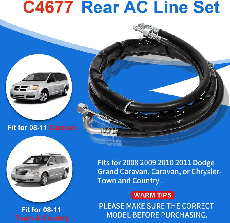 C4677 Rear Aux AC Lines Replacement for Caravan Town and Country 2008-2011