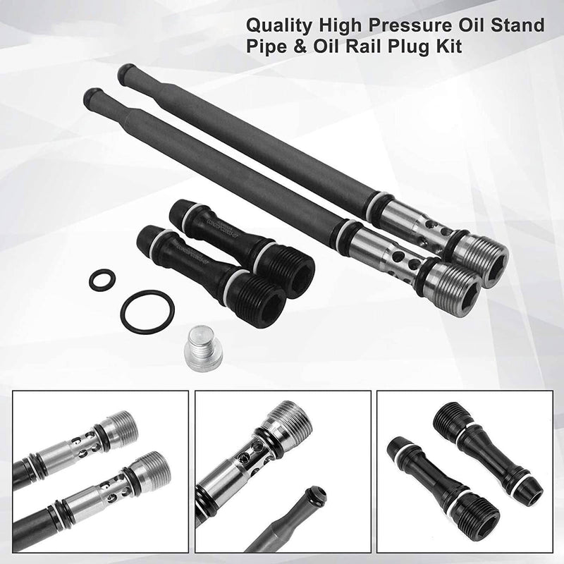 6E7Z9A332A Oil Fuel Stand Pipe Dummy Plug Kit for Ford F250 6.0L Diesel Updated