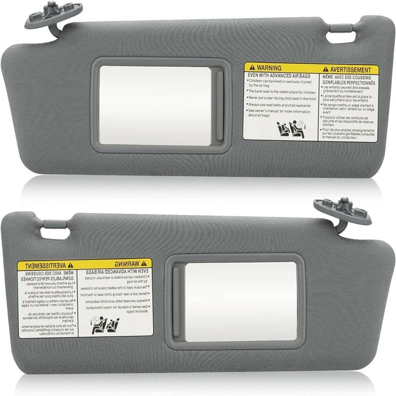 Sun Visor Pair LH Driver RH Passenger for Toyota Tacoma 2005-2015 Gray