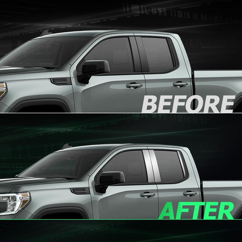 Stainless Steel Pillar Post Trim for Chevy Silverado Sierra for GMC 2019-2025