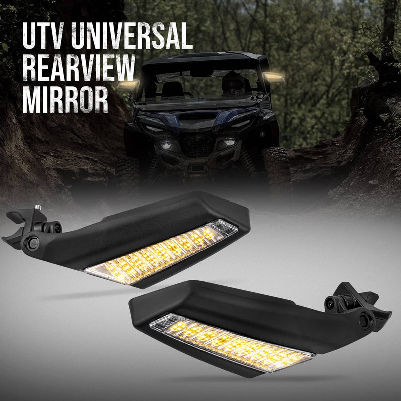 UTV Side Racing Mirrors LED Turn Signal Lights for Can Am Maverick X3 Max