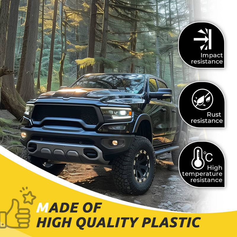 DURAFORCE Pair Fog Lights With Bezels for Ram 1500 2019-2024 Front Driver Passenger Side