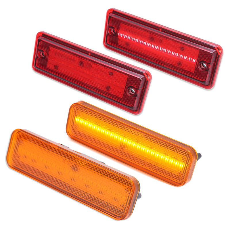 Amber/Red LED Side Marker Parking Lights Set for El Camino & Caballero 78-87