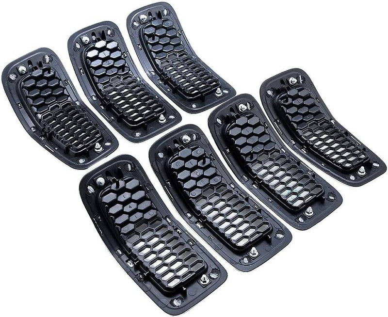Chrome Front Bumper Grille Insert Honeycomb Mesh for 2014-2018 Jeep Cherokee