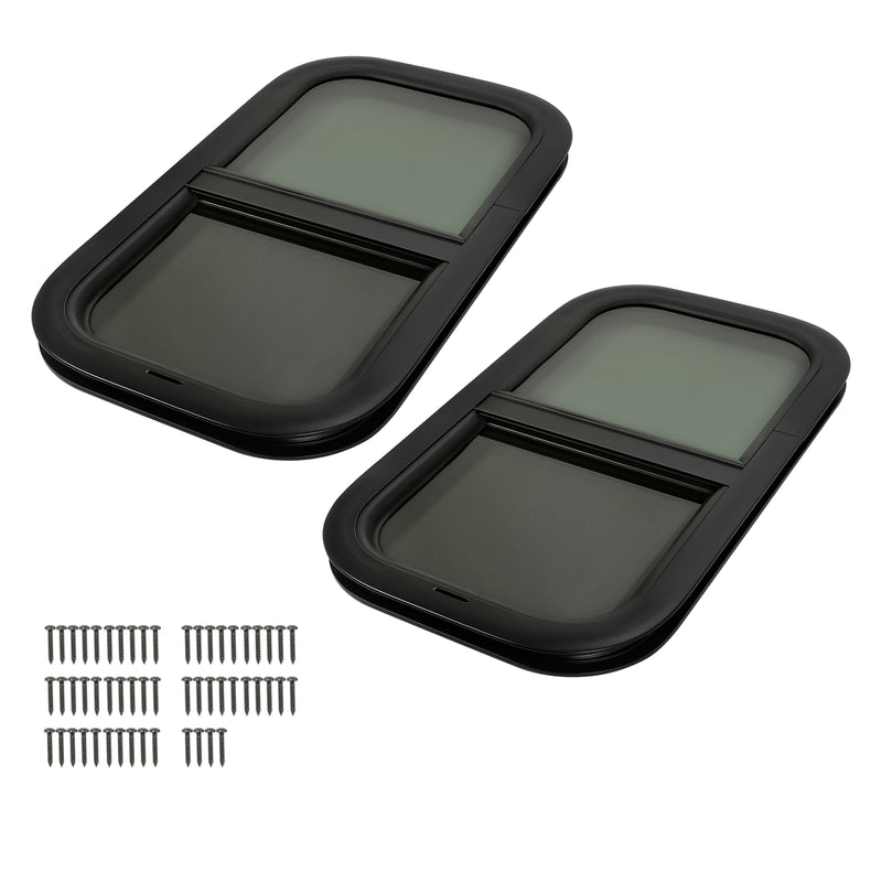 2 Pack 12"L x 22"W Vertical Sliding RV Window Cargo Trailer with Trim Kit