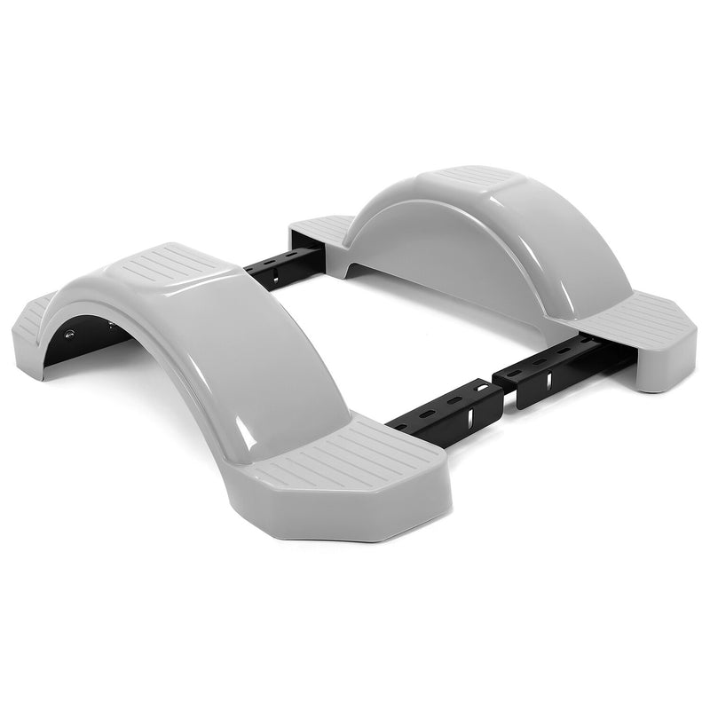 2PCS 12" Trailer Fenders w Steps Wheels Tires Skirt Boat Gray Single Axle 300LBS