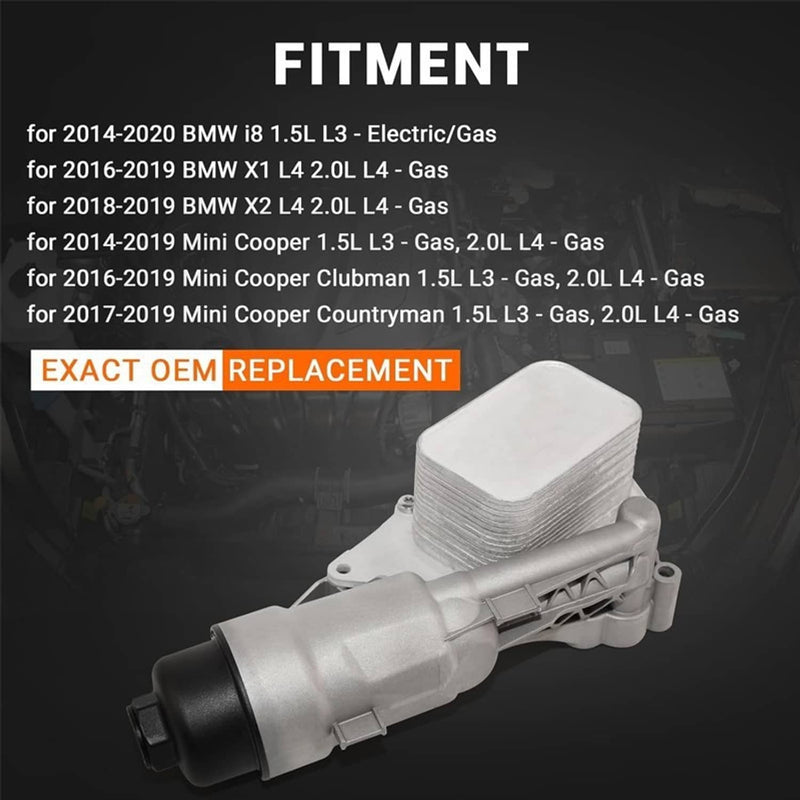 11428585235 Oil Cooler Filter Housing Assembly for Mini Cooper BMW X1 X2 2014-19