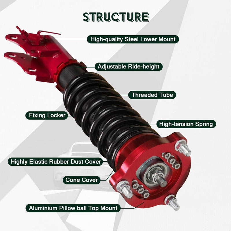 Coilovers Suspension Kit Adjustable Height Struts Shocks for Honda Civic 06-11