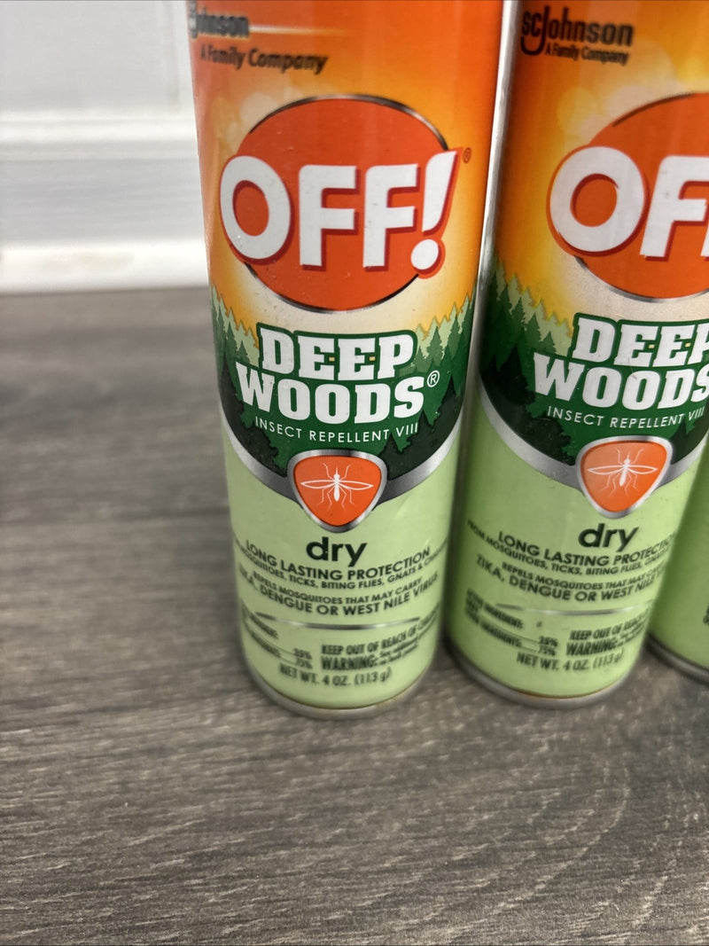 Bug Insect Mosquito Tick Gnat Repellent for Off Dry Deep Woods 4 oz Can 3 Pack