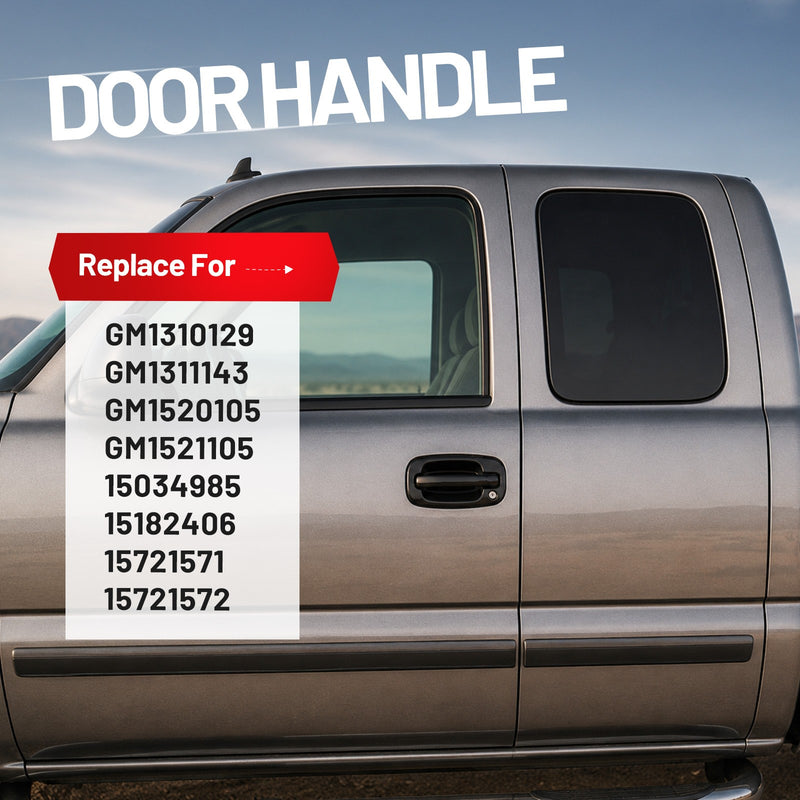Outside Door Handles Set Painted Black for Silverado Tahoe Sierra 99-06 4 Pcs