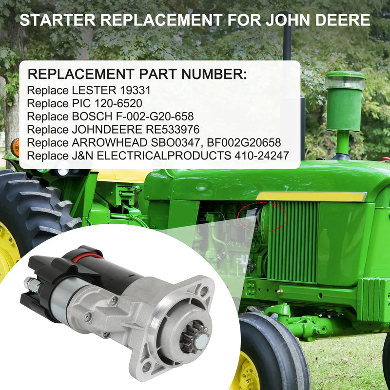 SE501852 Starter for John Deere 5055D 5045D 5055E 5065E 5075E 5045E RE533976