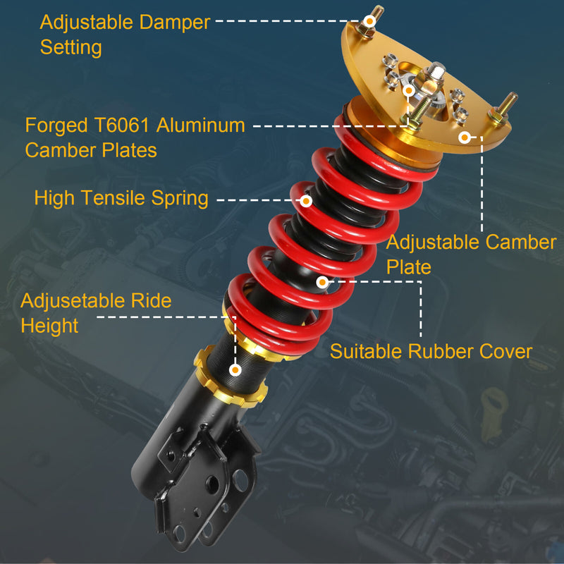 4X Coilover Struts Shocks Absorbers for Subaru Impreza WRX GC8 93-01