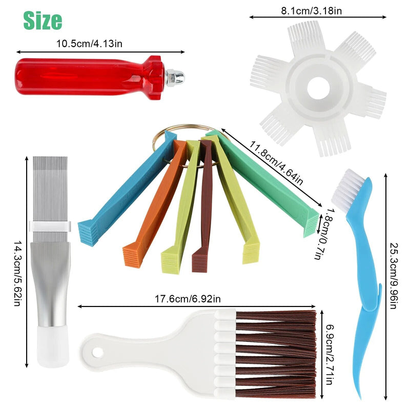 Air Conditioner Fin Cleaner Set Comb Condenser Straightener Cleaning Brush