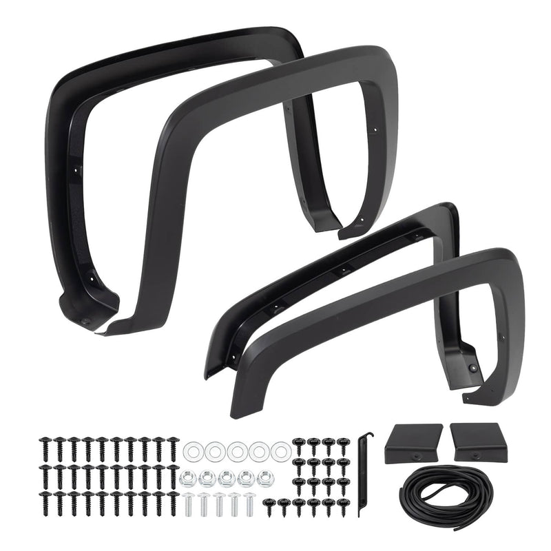 Fender Flares 4Pcs for Chevrolet Silverado 1500 2014-2018 Black Front Rear