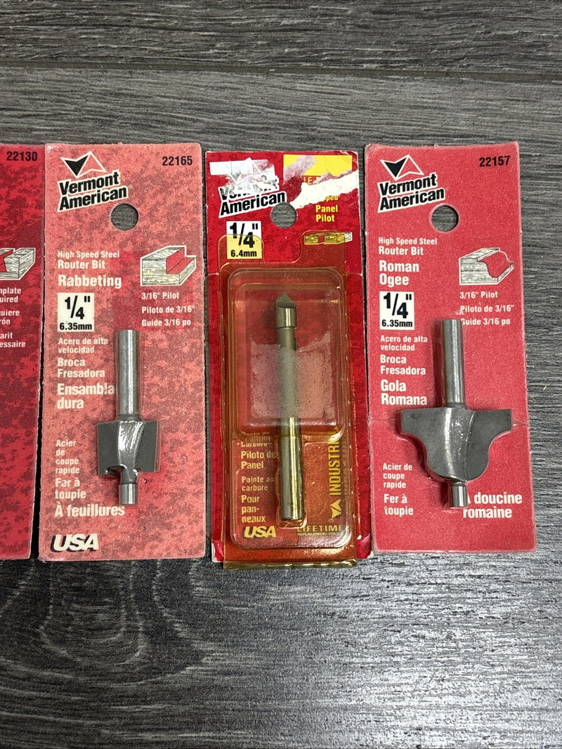 Vermont American 1/4 Inch Shank Router Bit Set 6 Piece