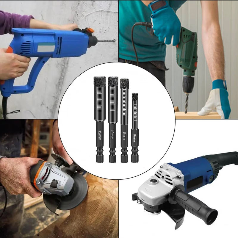 Diamond Drill Bit Hole Saw Set for Granite Marble Porcelain Tile Ceramic 8x