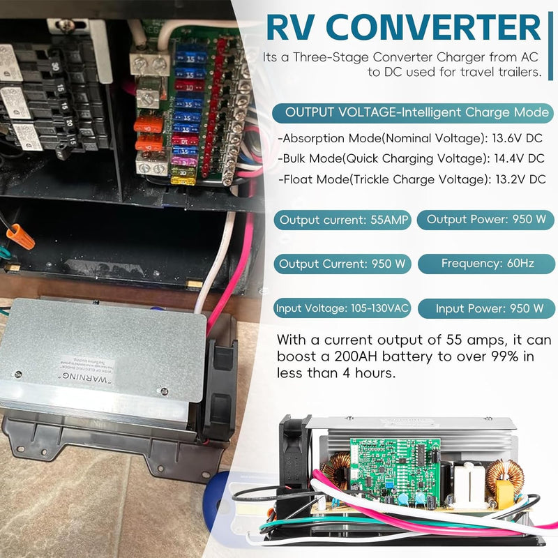 WF-8955-MBA Power Converter Assembly 55Amp 105-130VAC 950W for WFCO
